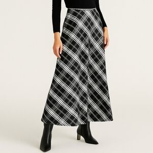 Black and White Plaid Women's Skirt